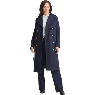 Jessica London Refined Denim Trench Coat in Indigo at Nordstrom, Size 24