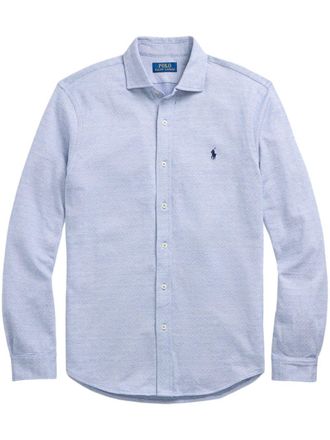 Polo Ralph Lauren logo-embroidered jacquard shirt - Blue