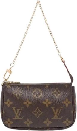 Louis Vuitton Pre-owned Mini Pochette Accessoires - Dames - Vintage Mini Tas - Bruin - ONE Size - Vintage