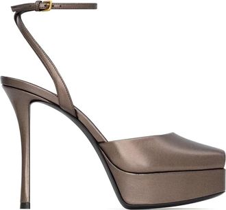 Saint Laurent Scandale Zwarte Leren Schoudertas - Dames - Sandalen met hakken - Bruin - 40 1/2 EU - Schoenen