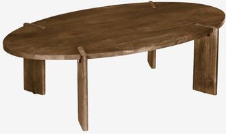 Sweeek Tavolino ovale in legno di mango massiccio