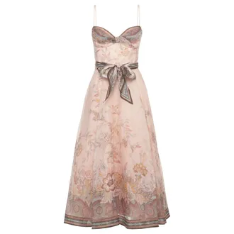 Zimmermann Midi Dresses, female, Pink, Size: 3XL Alchemy Structured Midi Dress