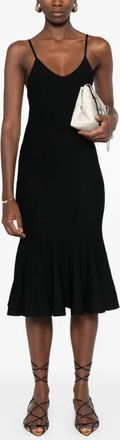 Khaite Queen V-Neck Dress In Black