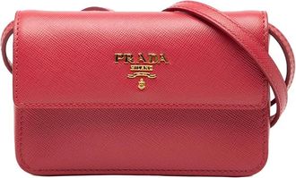 Prada Pre-owned Mini Bags, female, Red, Size: ONE SIZE Pre-owned Structured Leather Handbag