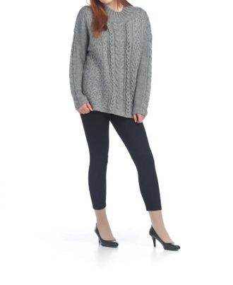 Papillon Mock Neck Sweater In Grey