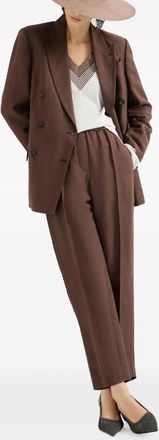 Brunello Cucinelli Brunello Cucinelli Womens Linen Blend Trousers - Brown viscose - Size EU 36 (Womens)
