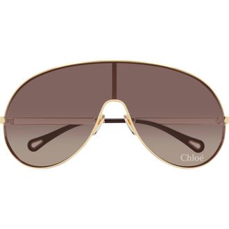 Chlo&eacute; 99mm Gradient Mask Sunglasses in Gold at Nordstrom