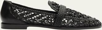 Alexandre Birman Jane Woven Leather Loafers