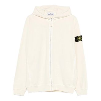 Stone Island Zip-throughs, male, White, Size: S High-neck Zip Sweatshirt