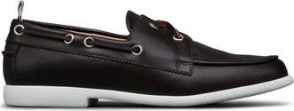 Thom Browne Mocassini da barca Brogue - Marrone