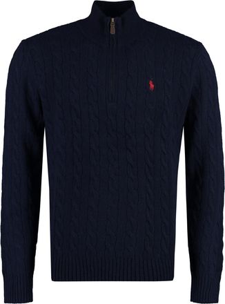 Polo Ralph Lauren Cable-knit Sweater With Zip And Pony Embroidery