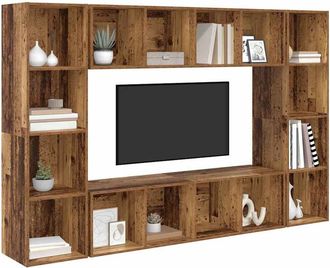 Berkfield Home TV Cabinet 4 pcs Brown 37 x 37 x 142.5 cm Engineered wood