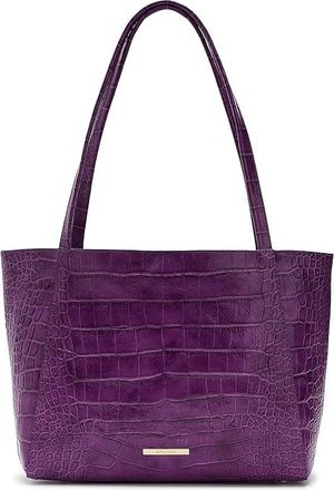 Brahmin Mona Cross Body Handbags Purple, Leather