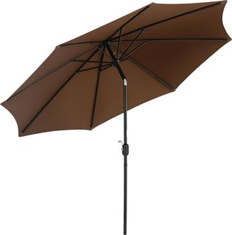 OEM Sombrilla De Jard&iacute;n &Oslash;295x250 Cm Con Manivela Parasol Exterior Con Mecanismo De Inclinaci&oacute;n Y Poste Desmontable De Metal Para Terraza Piscina Patio Caf