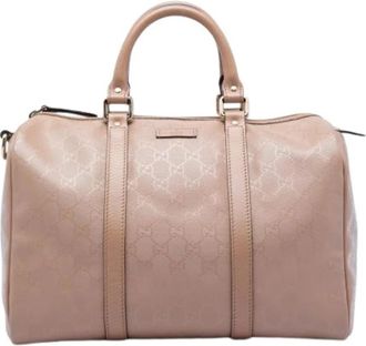 Gucci Pre-owned Boston Bag - Dames - Vintage Handtas - Beige - ONE Size - Leer - Vintage