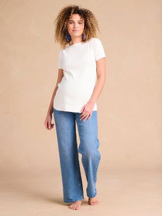 Envie de Fraise Weite Umstandsjeans mit Seamless-Einsatz ENVIE DE FRAISE, mit Recycling-Baumwolle blue stone
