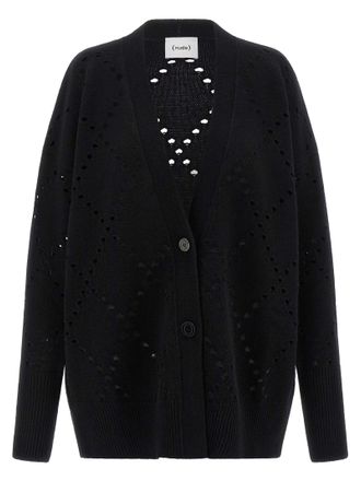 Nude ) Argyle Cut-out Cardigan