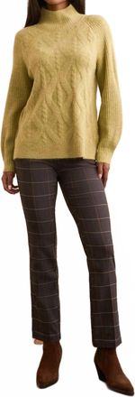 Tribal Mock Neck Sweater In Leek
