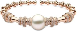 Yoko London Bracciale rigido Astral in oro rosa 18 carati con diamanti e perle