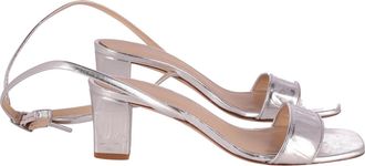 Sandro Sandro Paris Open Toe Band Sandalen in Zilveren Leer