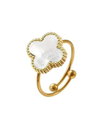 Liv Oliver 18K Plated 1.50 Ct. Tw. Mother Of Pearl Ring