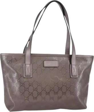 Gucci Pre-owned Plastic Tote - Dames - Vintage Shopper - Grijs - ONE Size - Leer - Vintage