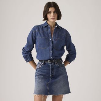 Levi's Teodora Western Shirt - Womens - 2XS - Blue