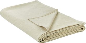 Beliani Beliani - Colcha Decorativa Ropa De Cama Algod&oacute;n 200 X 220 Cm Beige Maraka