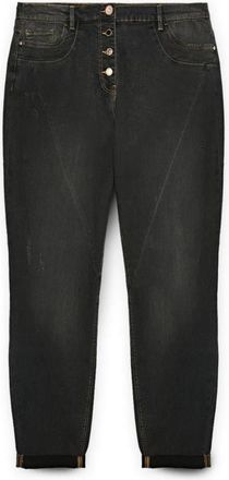 Fiorella Rubino Stone-washed Barrel Jeans - Dames - Loose Fit Jeans - Grijs - XL - Katoen - Jeans
