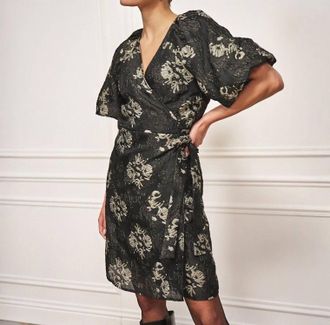 Esqualo Wrap Short Dress In Black