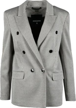 Patrizia Pepe Elegante Blazer met Viscosemix - Dames - Blazers - Grijs - S - Leer - Jassen