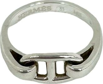 Herm&egrave;s Silver Silver 925 Band Ring (Pre-Owned)