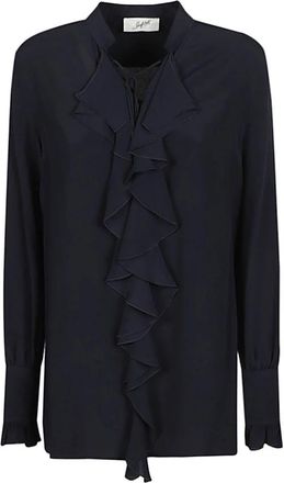 Seafarer Milly Blouse met Ruches - Dames - Blouses - Zwart - L - Overhemden