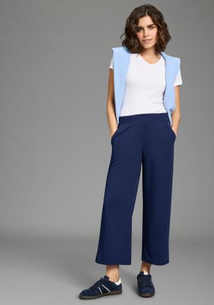 Laura Scott Culotte LAURA SCOTT, Damen, Gr. 36, N-Gr, marine, Obermaterial: 96% Polyester, 4% Elasthan, Georgette, gepflegt, unifarben, Basic, Hosen Culotte, aus 
