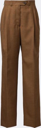 Prada Pleated virgin wool straight pants