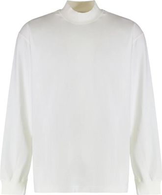 Stone Island Polo Collar T-shirt met lange mouwen - Heren - Coltruien - Wit - 2XL - Katoen - Truien & Vesten