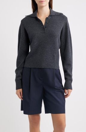 Rowing Blazers Merino Wool & Cashmere Polo Sweater in Heather Gray at Nordstrom, Size X-Large