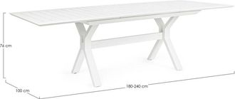 BIZZOTTO Bizzotto - Kenyon Mesa De Jard&iacute;n Extensible Blanca 180-240 X 100 Cms