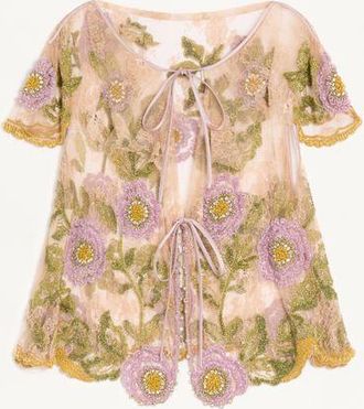 Valentino Camicia In Pizzo Ricamata Donna MULTICOLOR 38