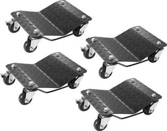 OEM Rangierhilfe Auto 4 Stk. Bis 3000 Kg Belastbar Rad Rangierheber Set F&uuml;r Elektrofahrzeuge Notfallwagen Mit 4 R&auml;dern Mobiler Reifenwagen Trolley Aus Sta