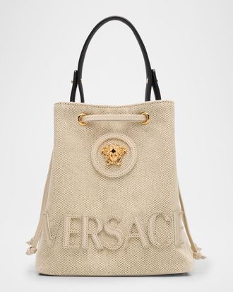 Versace La Medusa Canvas Bucket Bag