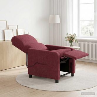 vidaXL Vidaxl Poltrona Massaggiante Rosso Vino Poliestere
