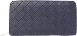 Bottega Veneta Pre-owned Calf Long Wallet - Dames - Vintage Accessoires - Blauw - ONE Size - Leer - Vintage