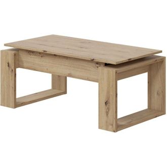 F.R.S. Tavolino da caff&egrave; sollevabile Nova in Nodi Oak e Artik White, stile nordico