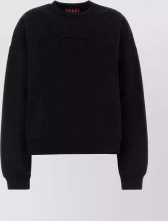 Gucci oversized cotton sweatshirt with ribbed cuffs and hem