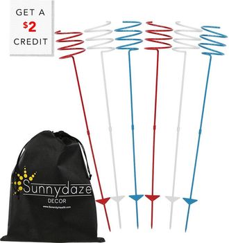 Sunnydaze Heavy-Duty Red White And Blue Outdoor Bottle Can Drink Holder With $5 Credit