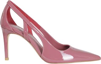 Stuart Weitzman Red Stuart Power Cutout Pointed Stiletto Leather Pumps