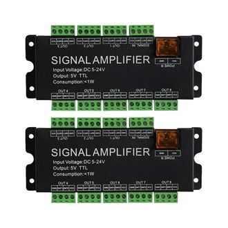 OEM 2 Amplificadores De Se&ntilde;al Para Tiras Led De 8 Canales, Salida De Se&ntilde;al Spi Ttl De 5 V Para P&iacute;xeles Ws2811, Ws2815, Ws2813 Y Sk6812, Luz Led De 5-24 V 