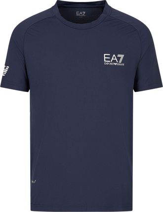 Emporio Armani logo-print crew-neck T-shirt - men - Polyamide/Elastane - S - Blue