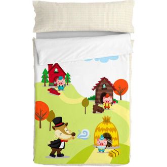 Hf Living Copripiumone a sacco con Piumone HappyFriday Mr Fox Piggys Multicolore 105 x 200 cm